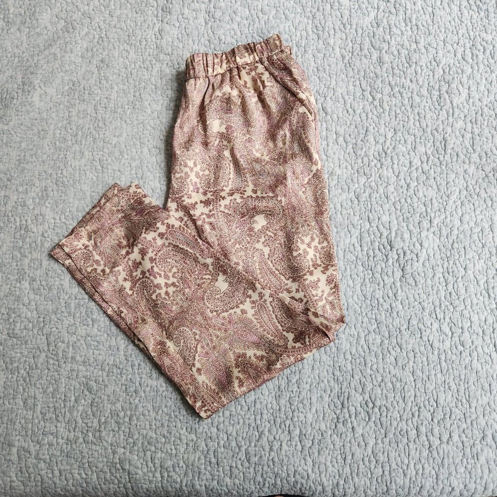 Forever 21 Boho Chic Silky Print Pull On Lounge Pants, Size M